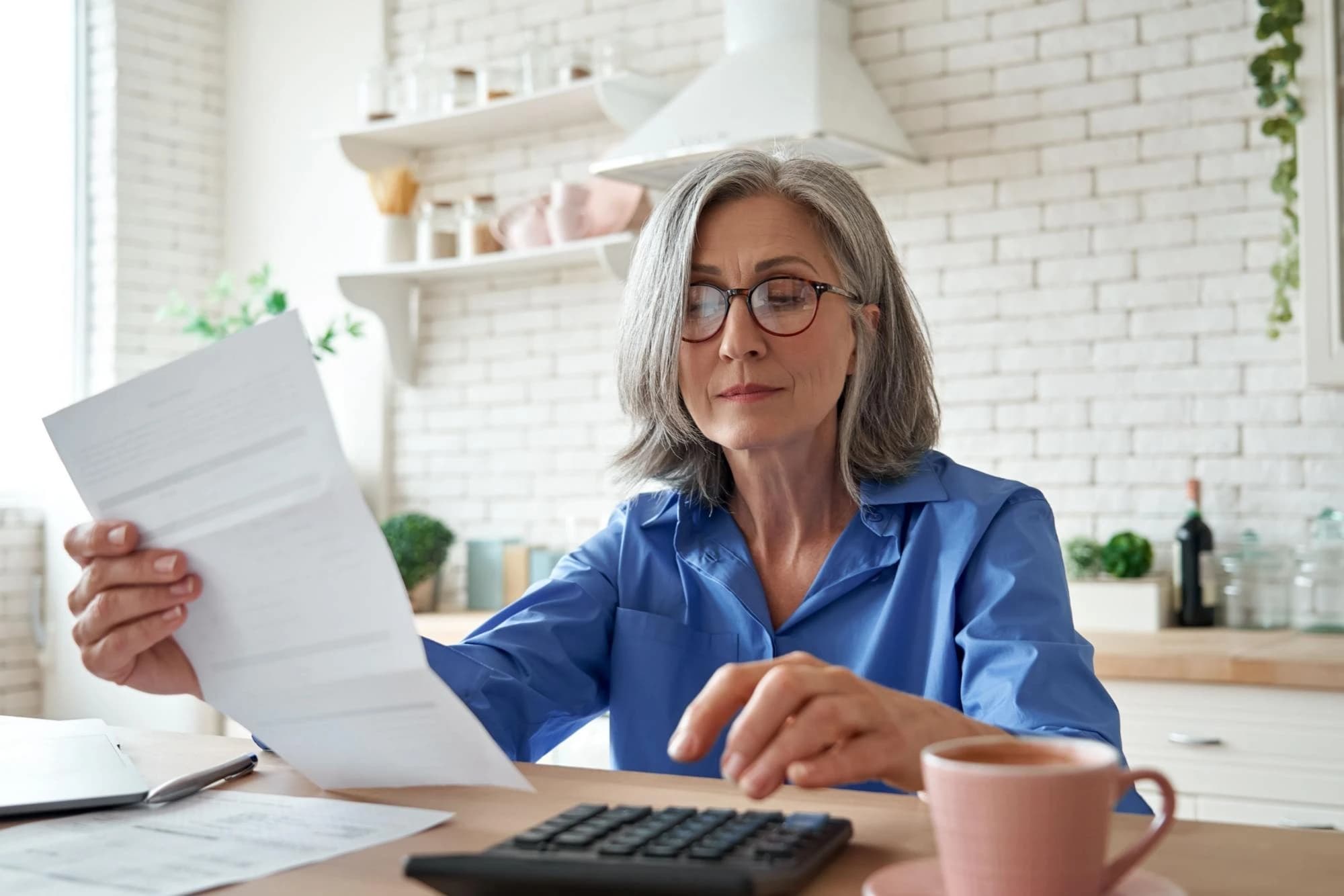 A woman reviewing her annuity contract