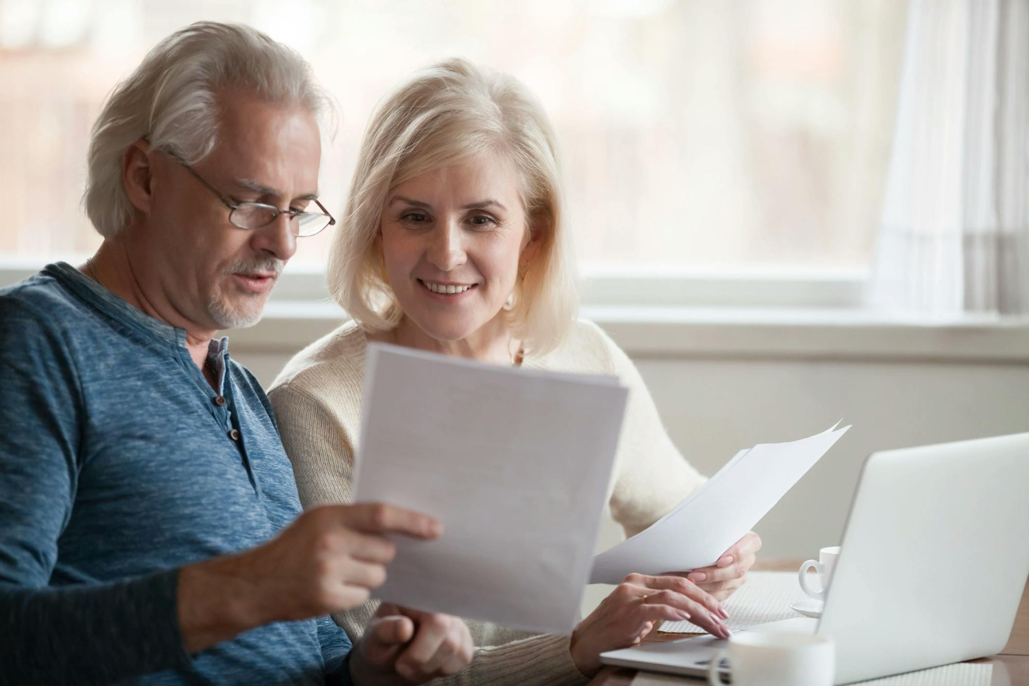 Older couple reviewing their will and trust in Texas