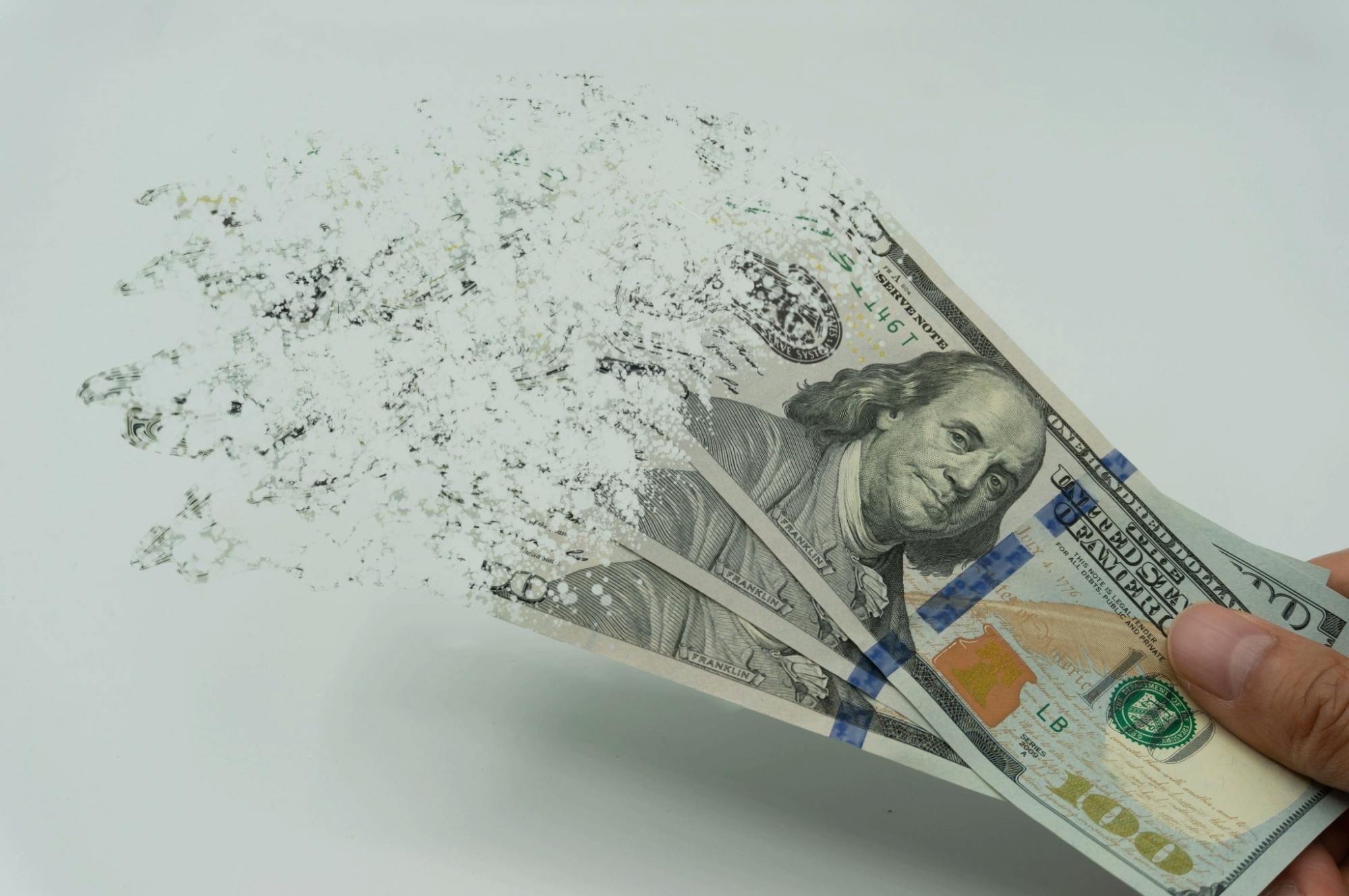 Image of dollars saved in a 401(k) dissolving into nothing