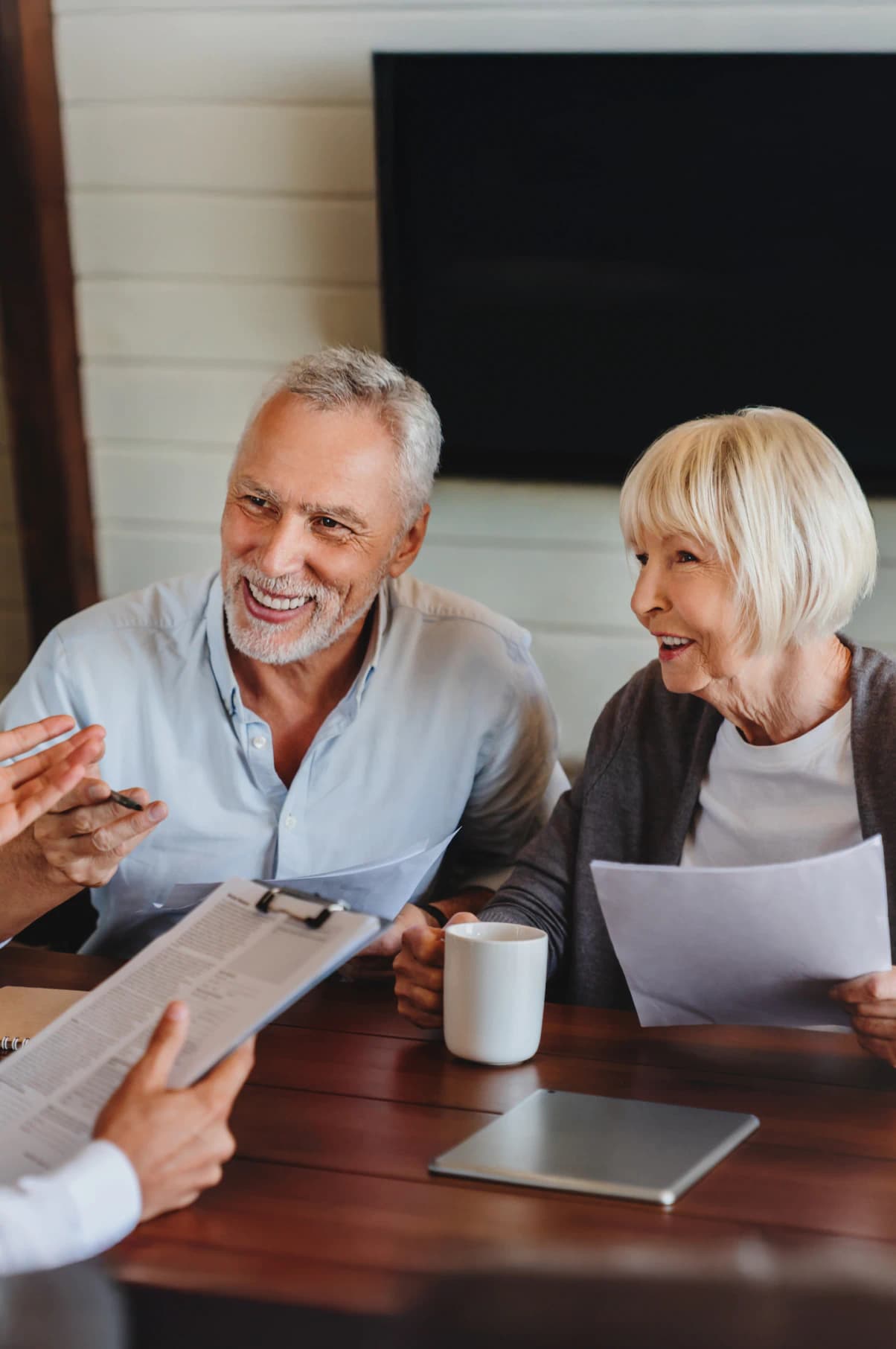 family speaking with an advisor