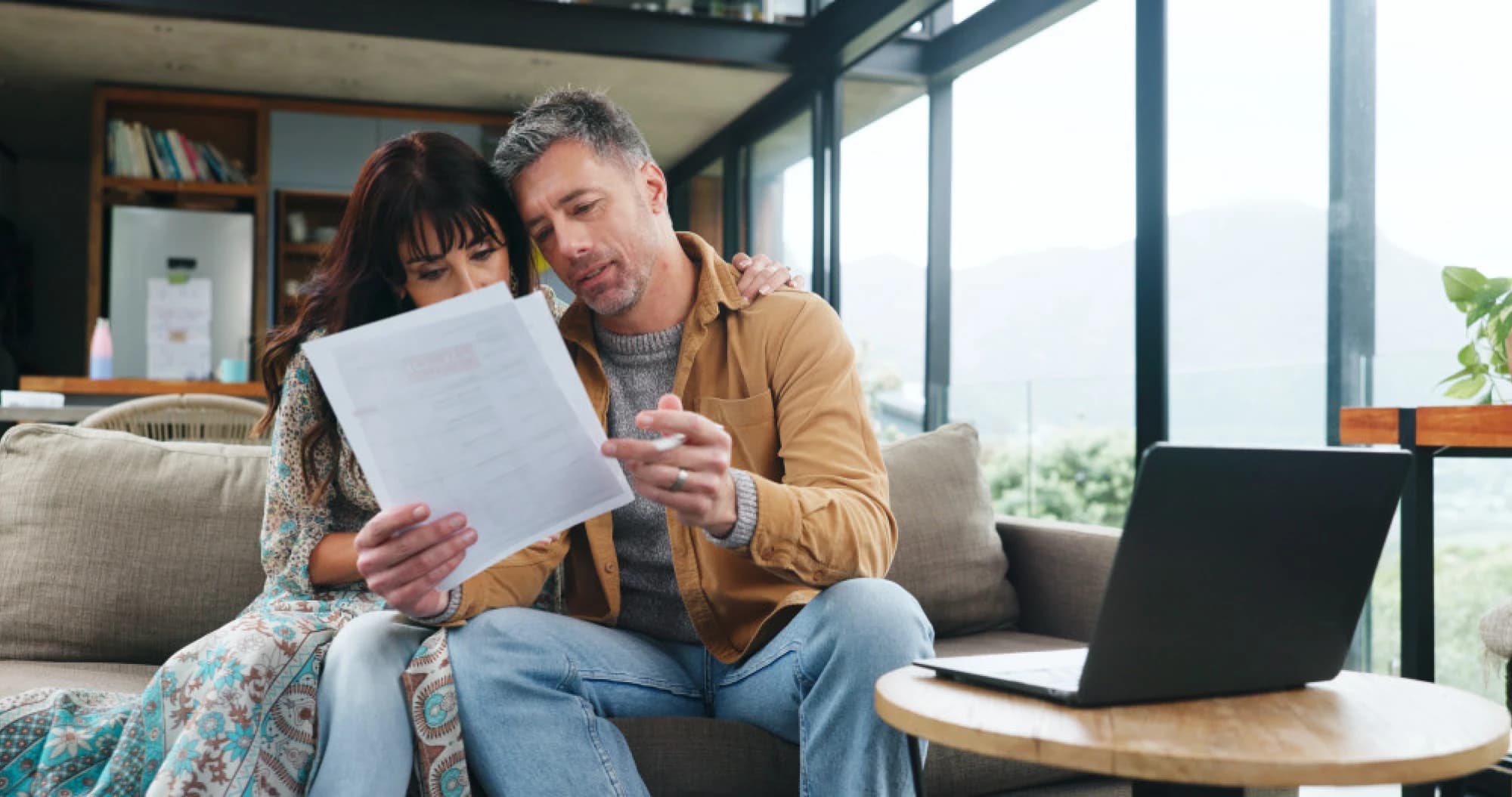 A couple reviewing estate planning documents