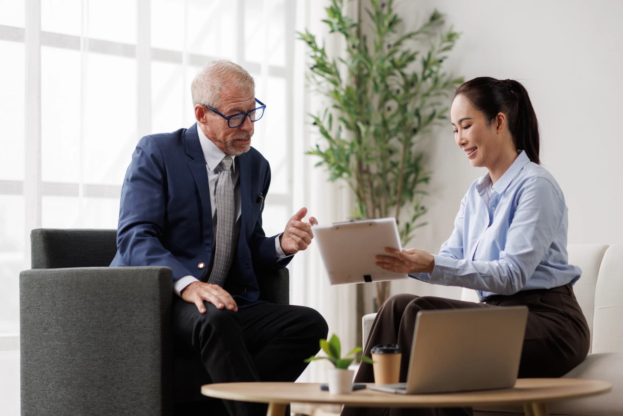 An executive working with a business exit advisor
